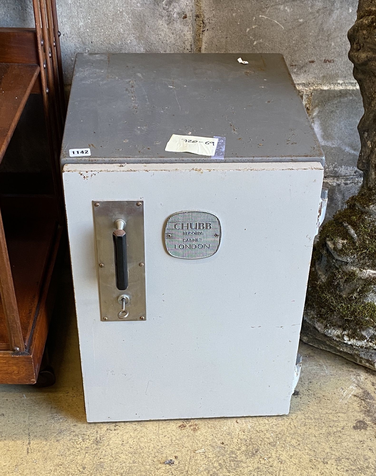 A Chubb ‘Record Safe’ with key, width 41cm, depth 46cm, height 56cm
